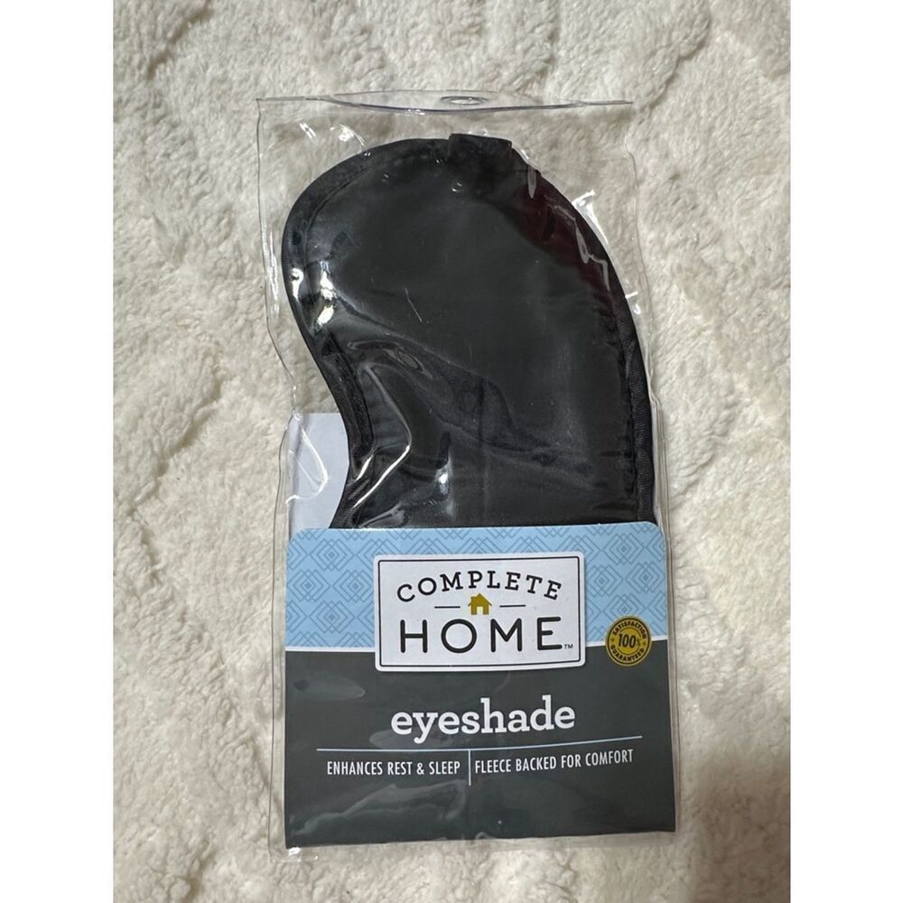 Complete HOME Black Rest Sleep Fleece Backed Eyeshade Eye mask